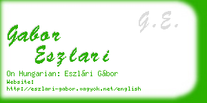 gabor eszlari business card